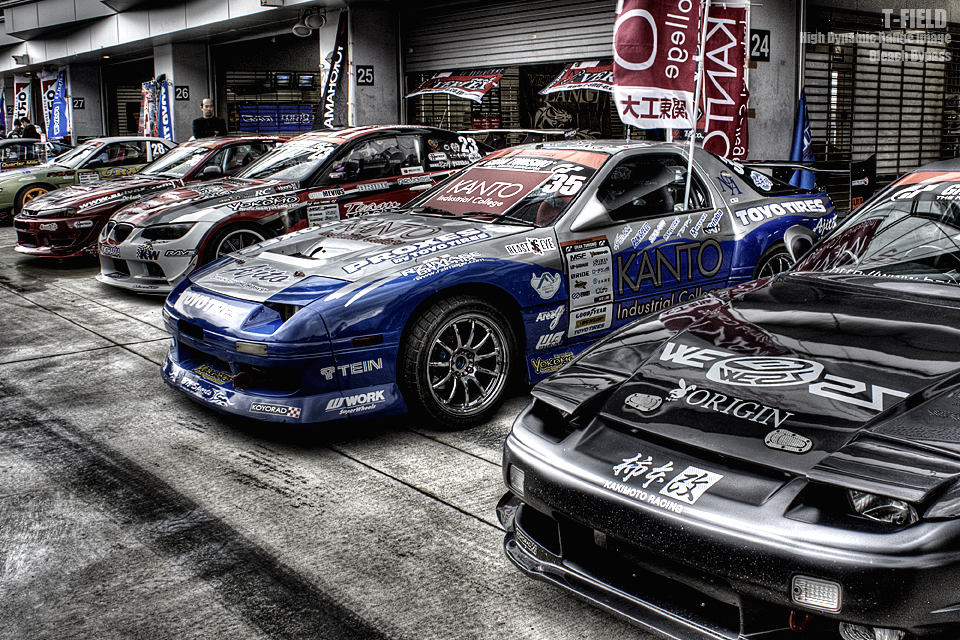 D1GP Round 8 in Fuji ピットウォーク HDR+BleachBypass